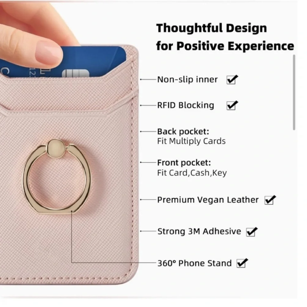 Collection Eighteen Magnetic Card Holder with Phone Case in Pink